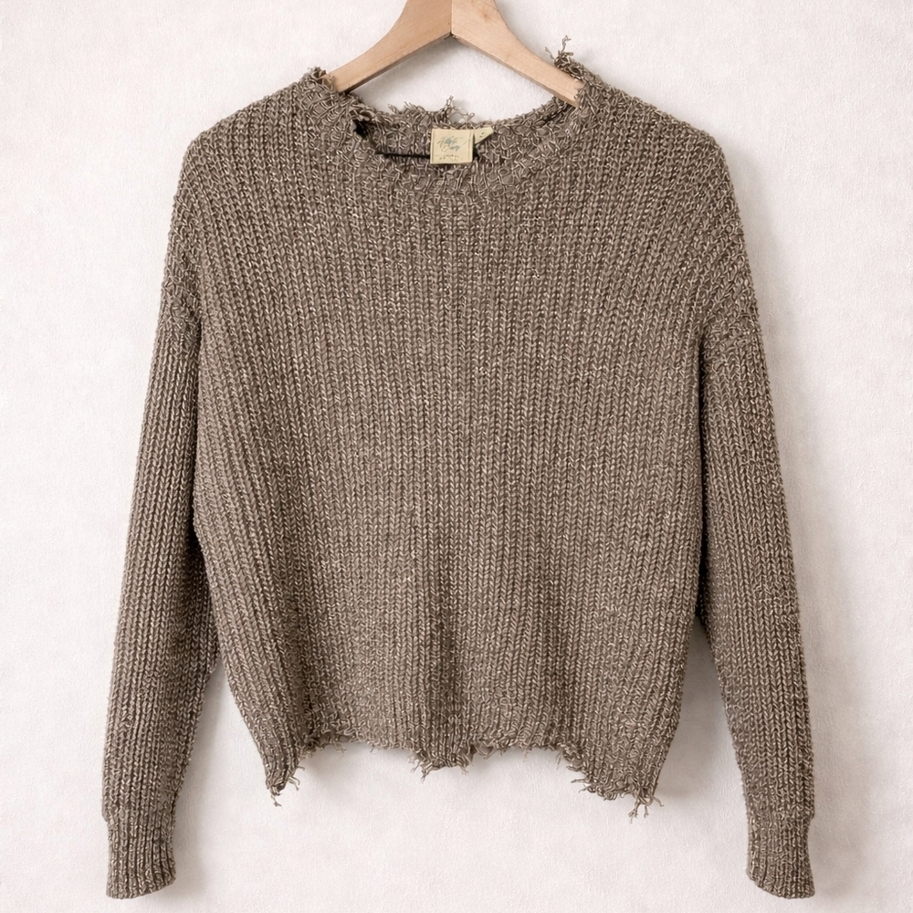 White Crow Distressed Knit‎ Sweater